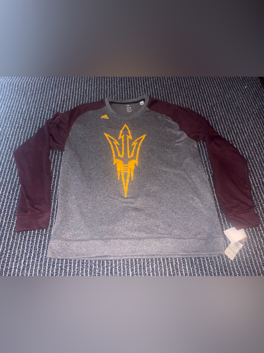 NWT adidas Arizona State Sun Devils XL Soft Crew Neck Pitchfork Long Shirt